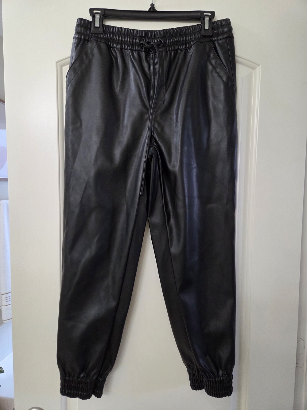 Dollhouse Black Faux Leather Jogger Pants